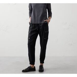 Banana Republic Factory Women's Large Tencel Lyocell Cargo Jogger Pants Black